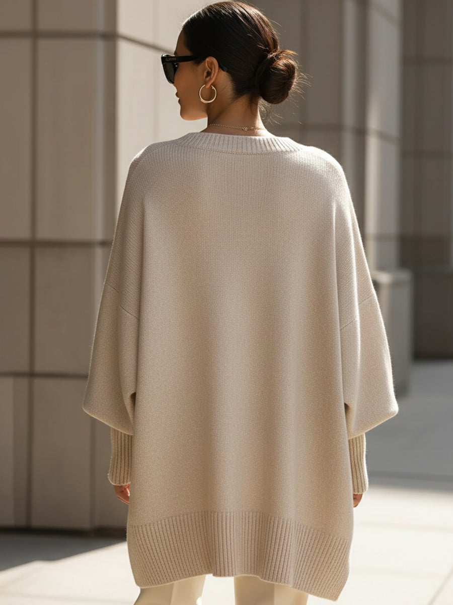 Kayla | Long Sleeve Oversized Fit Ribbed Cuffs Hem Sweater