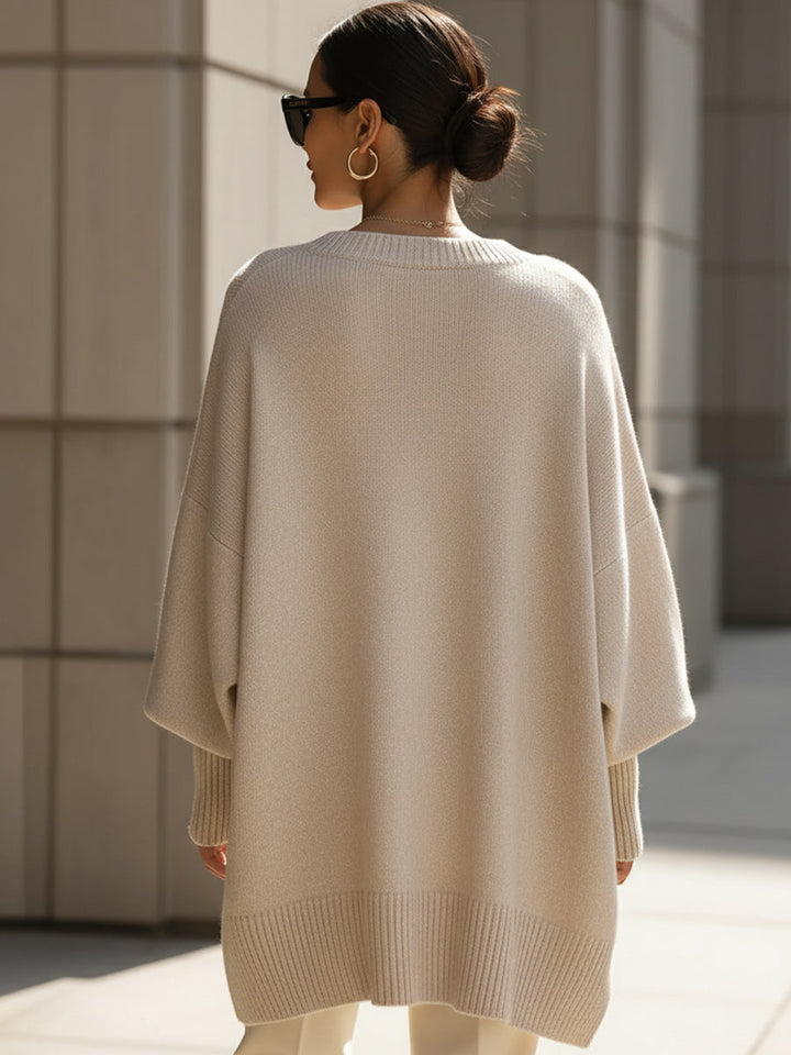 Kayla | Long Sleeve Oversized Fit Ribbed Cuffs Hem Sweater