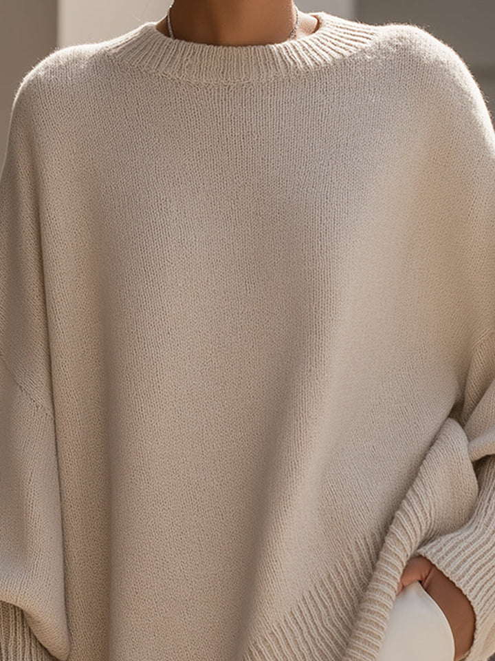 Kayla | Long Sleeve Oversized Fit Ribbed Cuffs Hem Sweater