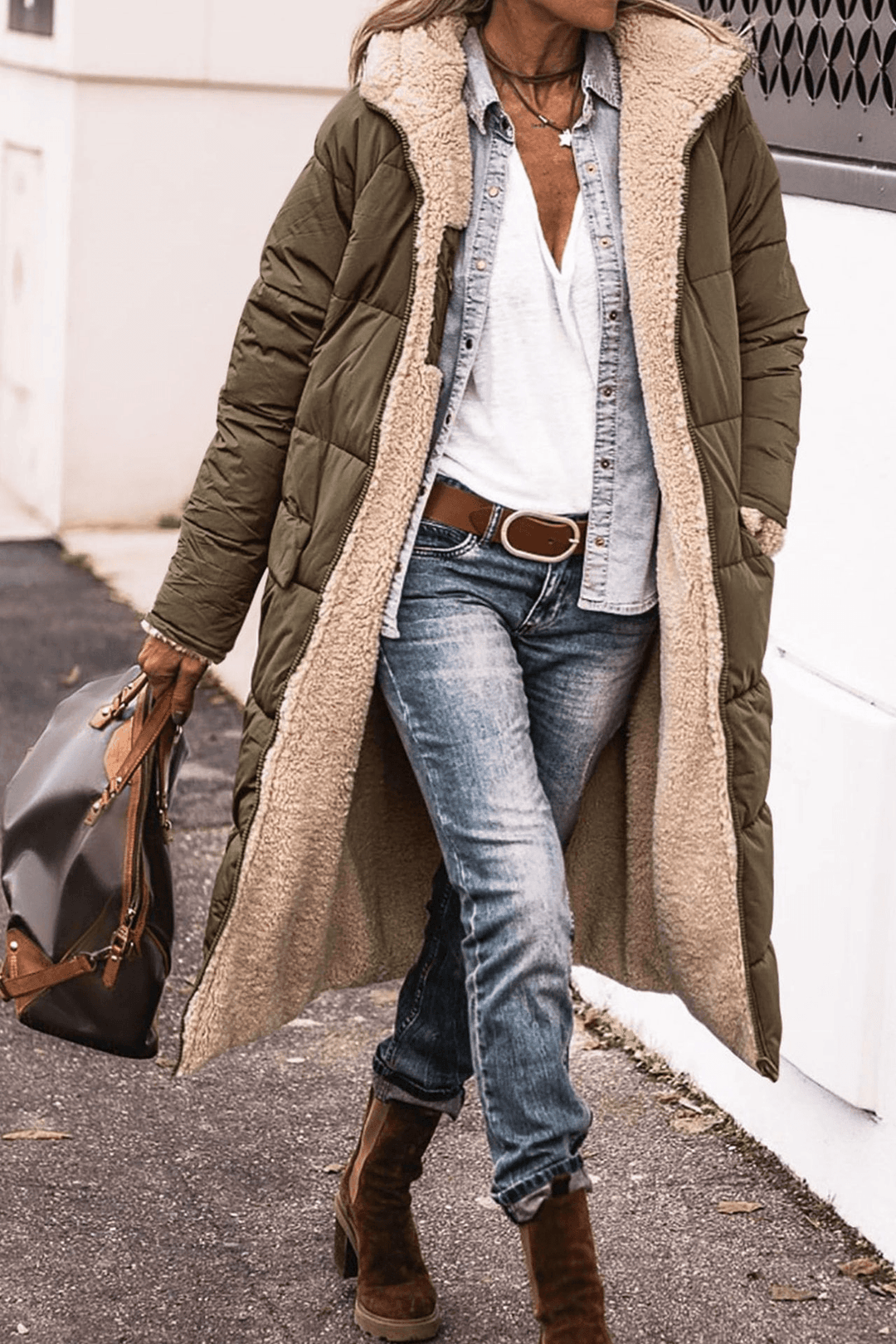 Jenny | Winter Reversible Sherpa Longline Puffer Jacket