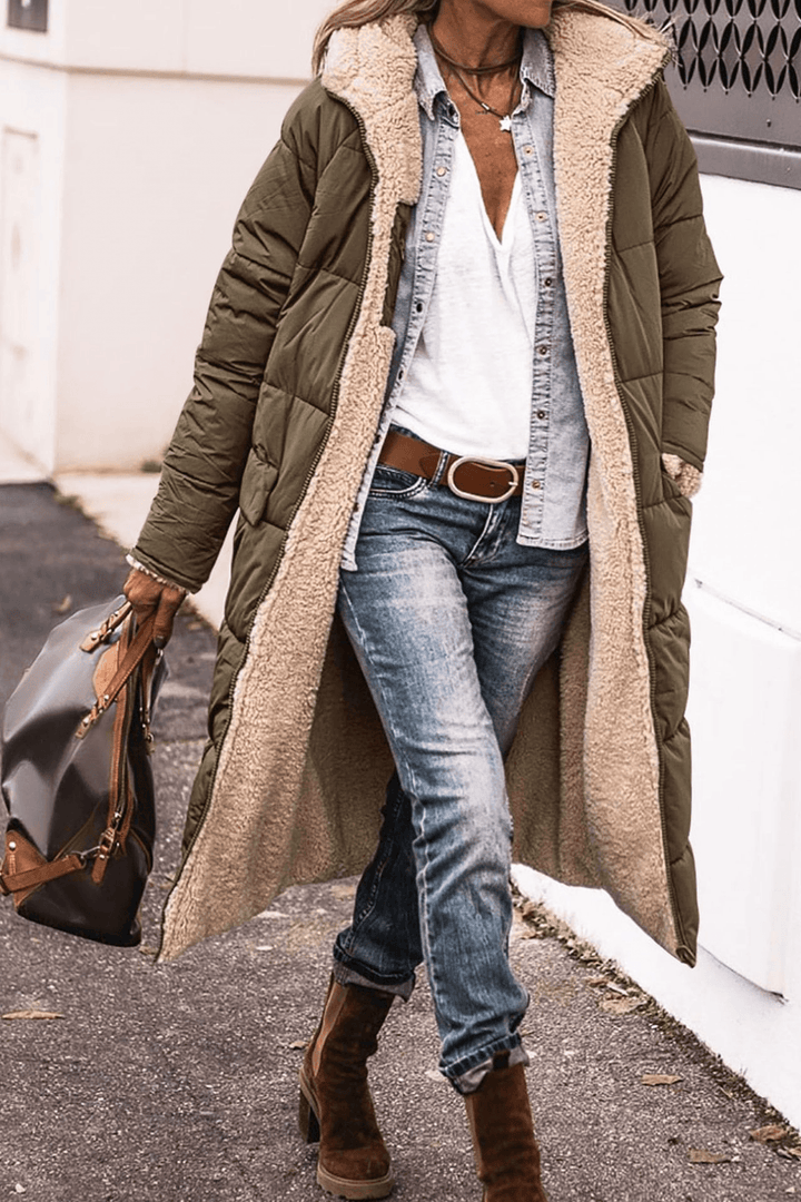 Jenny | Winter Reversible Sherpa Longline Puffer Jacket