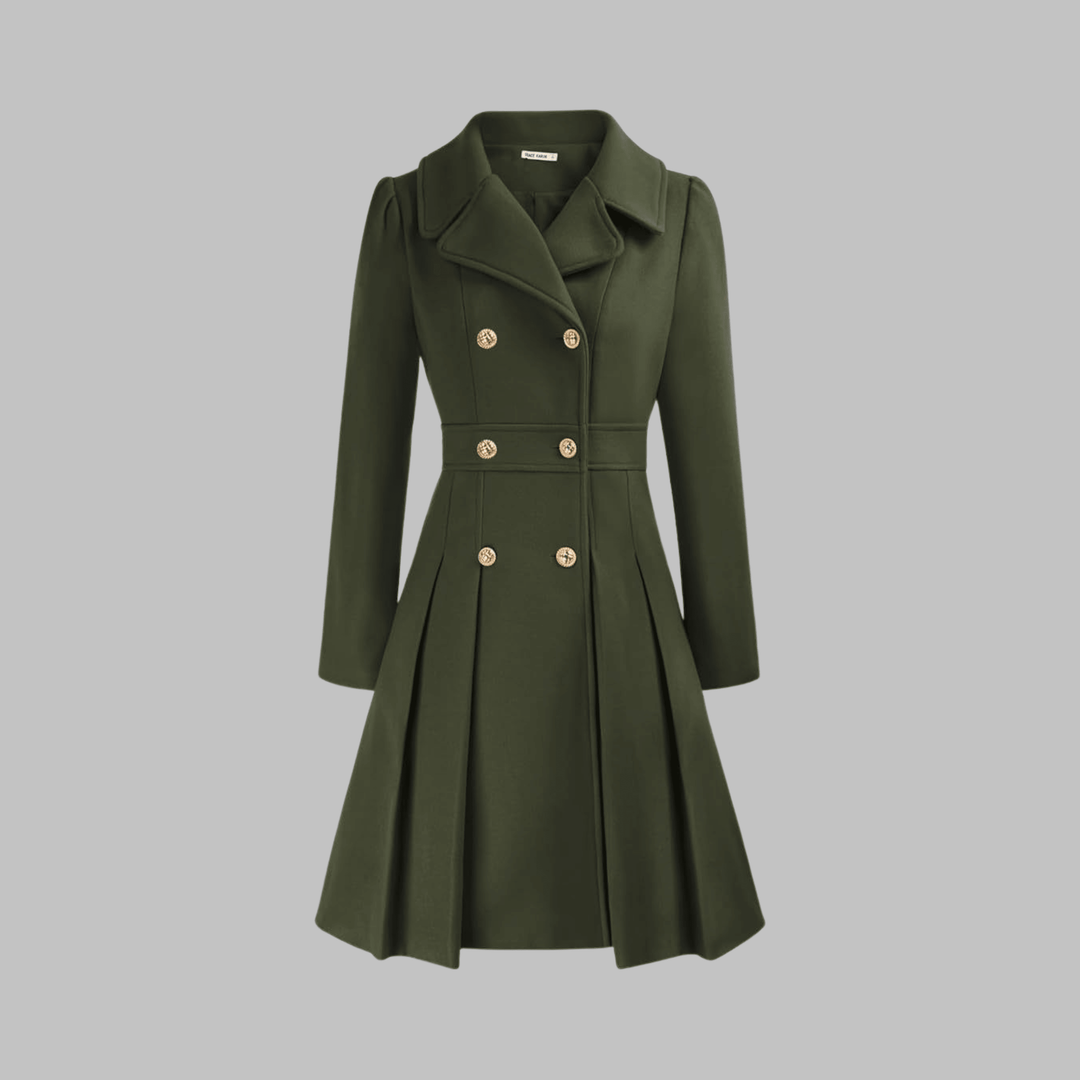 Seraphine | Elegant Fit-and-Flare Double-Breasted Trench Coat