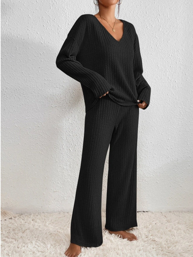 Suncrest | Ribbed Knit Two-Piece Sweater &amp; Trousers
