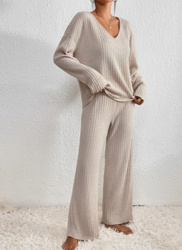 Suncrest | Ribbed Knit Two-Piece Sweater &amp; Trousers