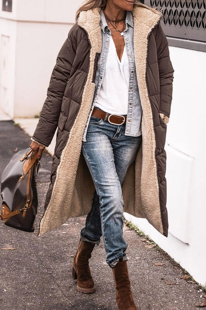 Jenny | Winter Reversible Sherpa Longline Puffer Jacket