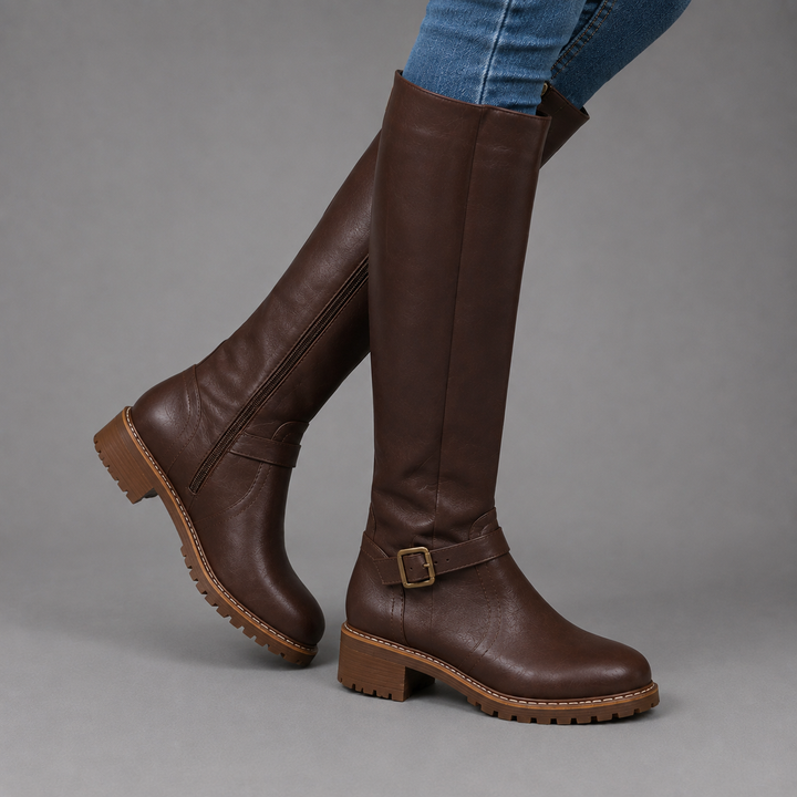 Cindy | Waterproof Leather Knee-High Boots