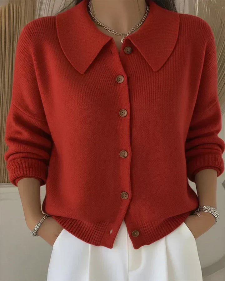 Meli | Button Collar with Versatile Style and Classic Design Cardigan