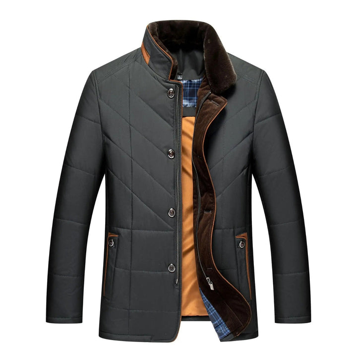 Miguel | Winter Quilted Panel Construction Button Front Closure Jacket