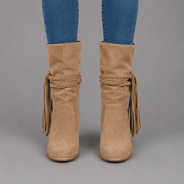 Sienna | Warm Fringe Mid-Calf Boots