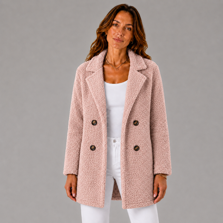 Camille | Double-Breasted Sherpa Wool Jacket