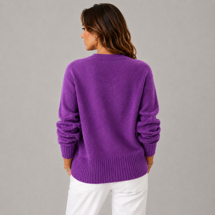 Cindy | Cosy V- Neck Heart Button Knit Cardigan