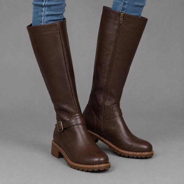 Cindy | Waterproof Leather Knee-High Boots