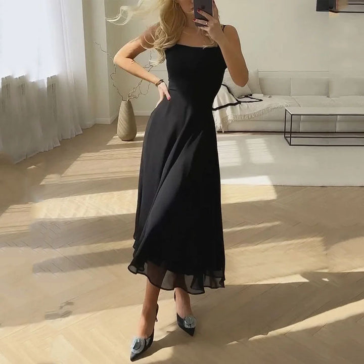 Wedding Guest Dress for Women | Elegant Square-Neck Midi