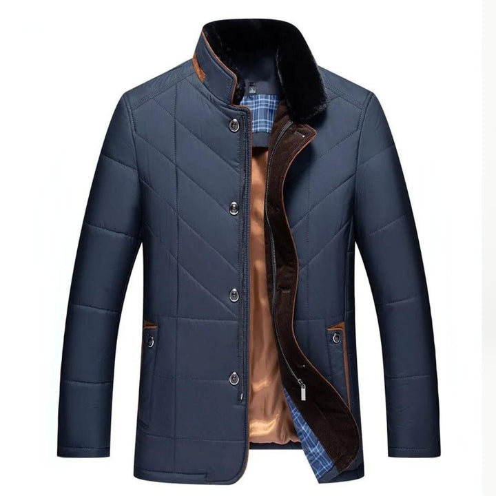 Miguel | Winter Quilted Panel Construction Button Front Closure Jacket