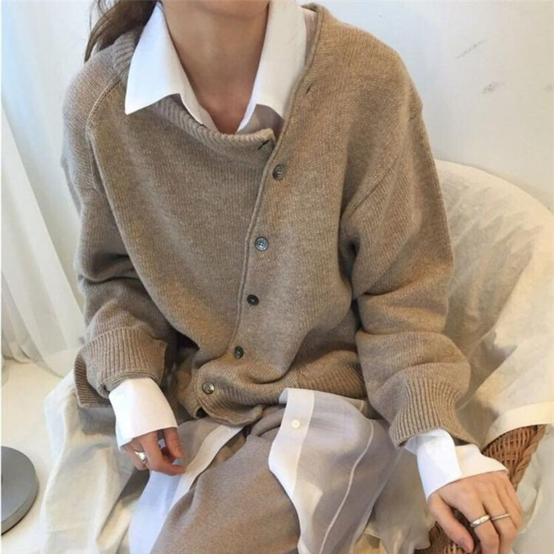 Sara | Versatile Open Front with Long Sleeves Knit Cardigan