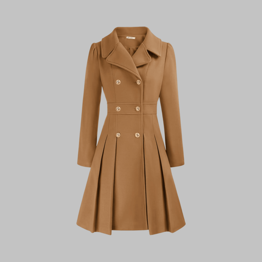 Seraphine | Elegant Fit-and-Flare Double-Breasted Trench Coat