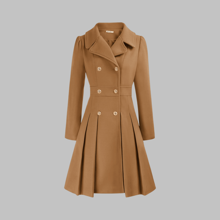 Seraphine | Elegant Fit-and-Flare Double-Breasted Trench Coat