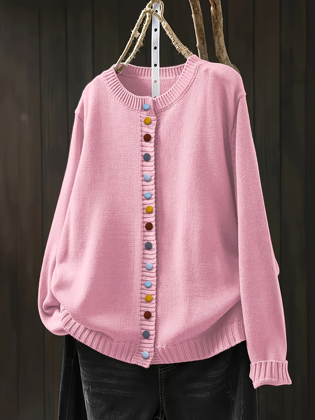 Sharon | Winter Colorful Button Knit Cardigan