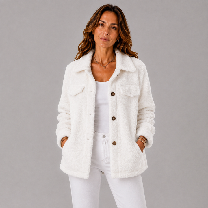 Elara | Winter Textured Collared Wool Jacket