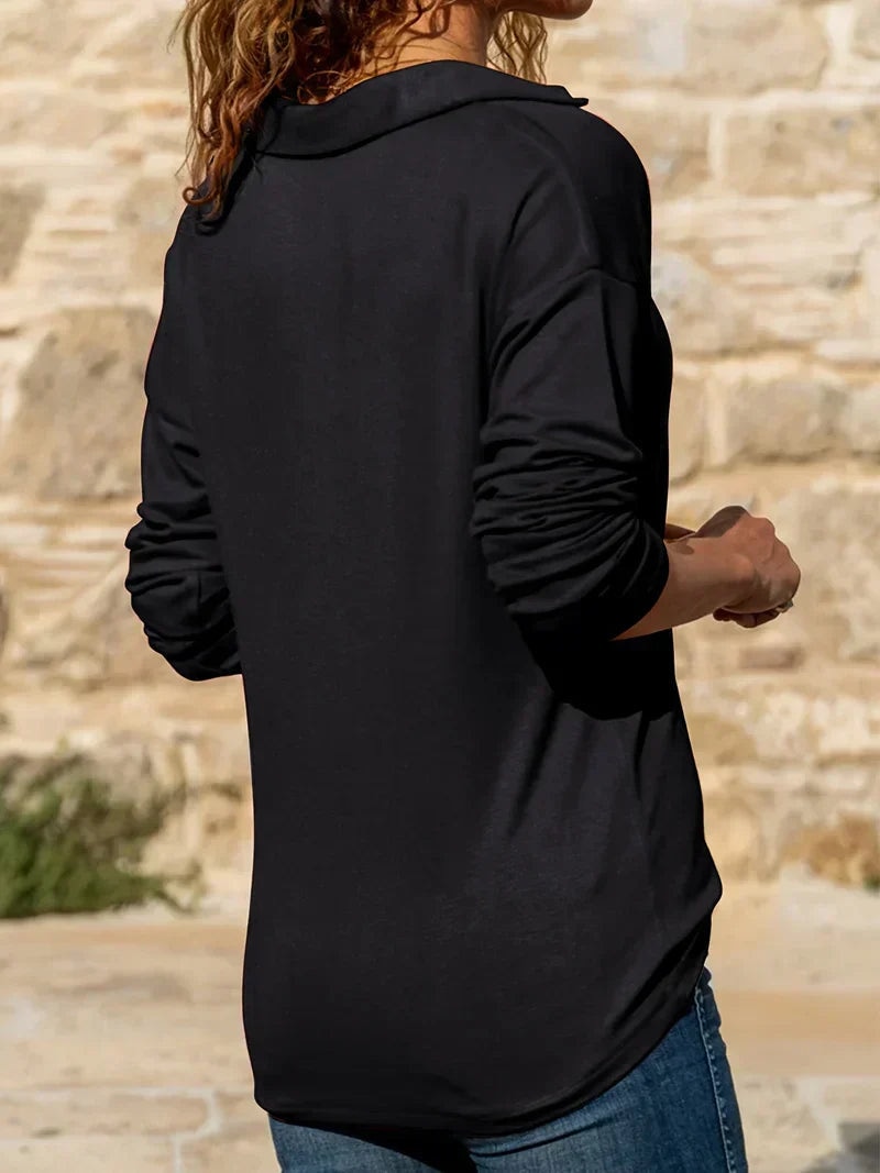 Valentina | Warm Quarter-Zip Relaxed Fit Long Sleeve Sweater