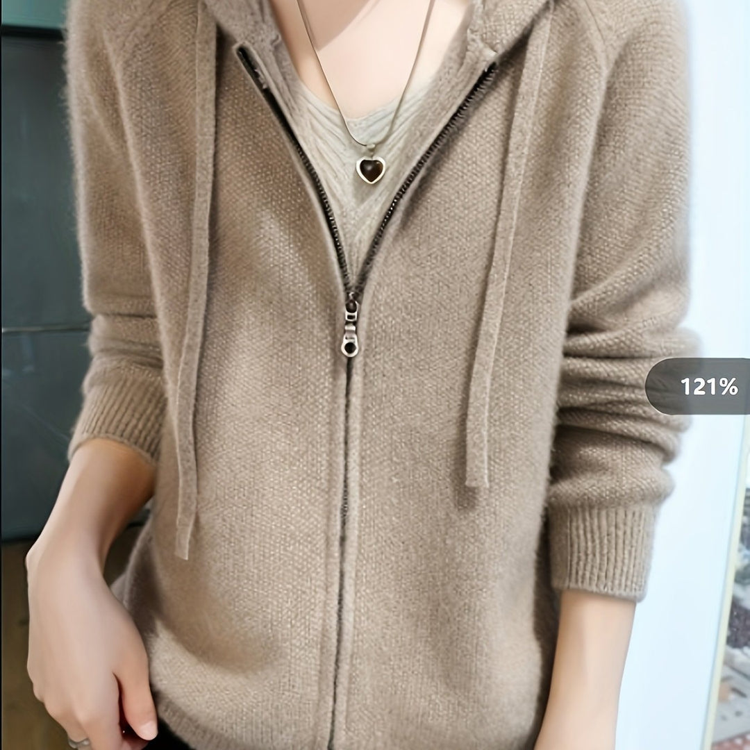Linda | Ultra-Soft Blend Oversized Hooded Zip-Up Cardigan