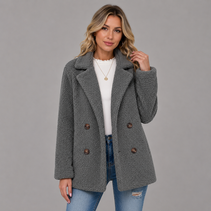 Camille | Double-Breasted Sherpa Wool Jacket