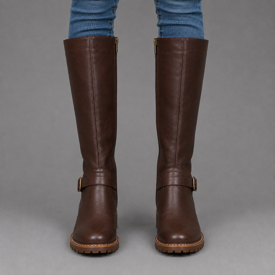 Cindy | Waterproof Leather Knee-High Boots