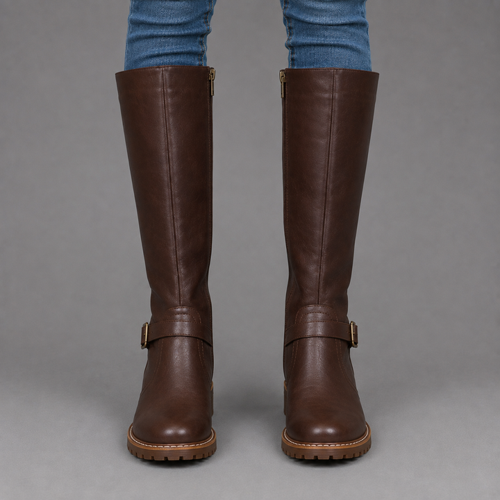 Cindy | Waterproof Leather Knee-High Boots