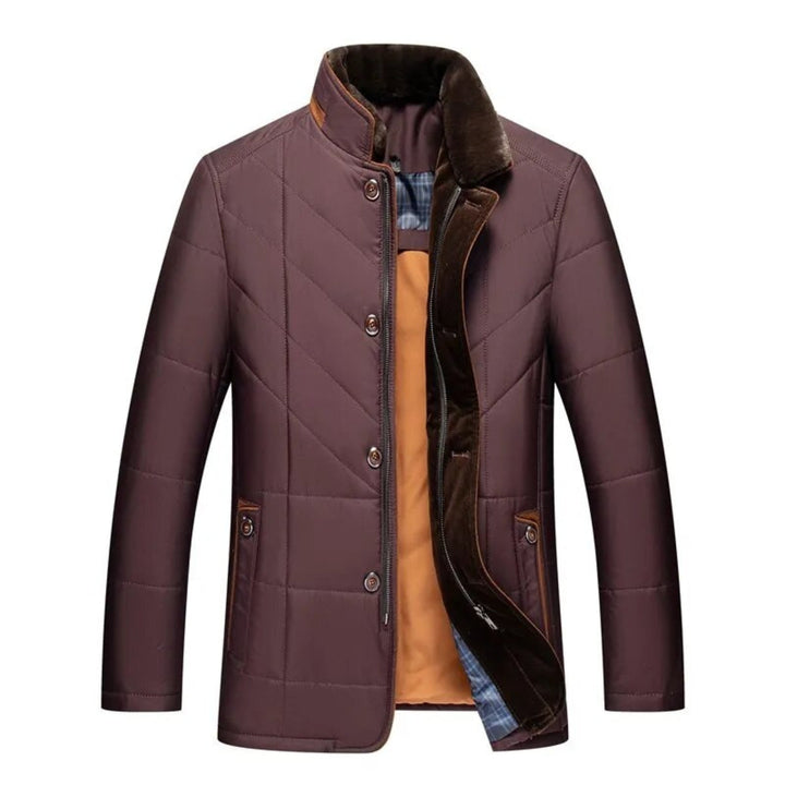 Miguel | Winter Quilted Panel Construction Button Front Closure Jacket