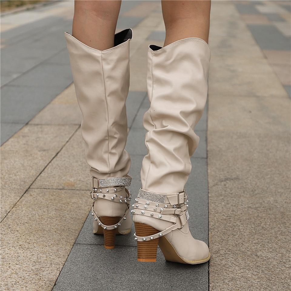 Daisy | Knee High Leather Block Heel Boots