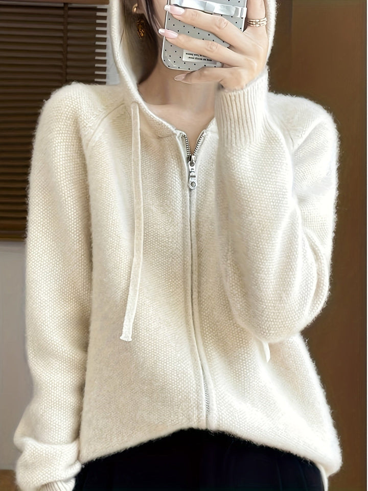 Linda | Ultra-Soft Blend Oversized Hooded Zip-Up Cardigan