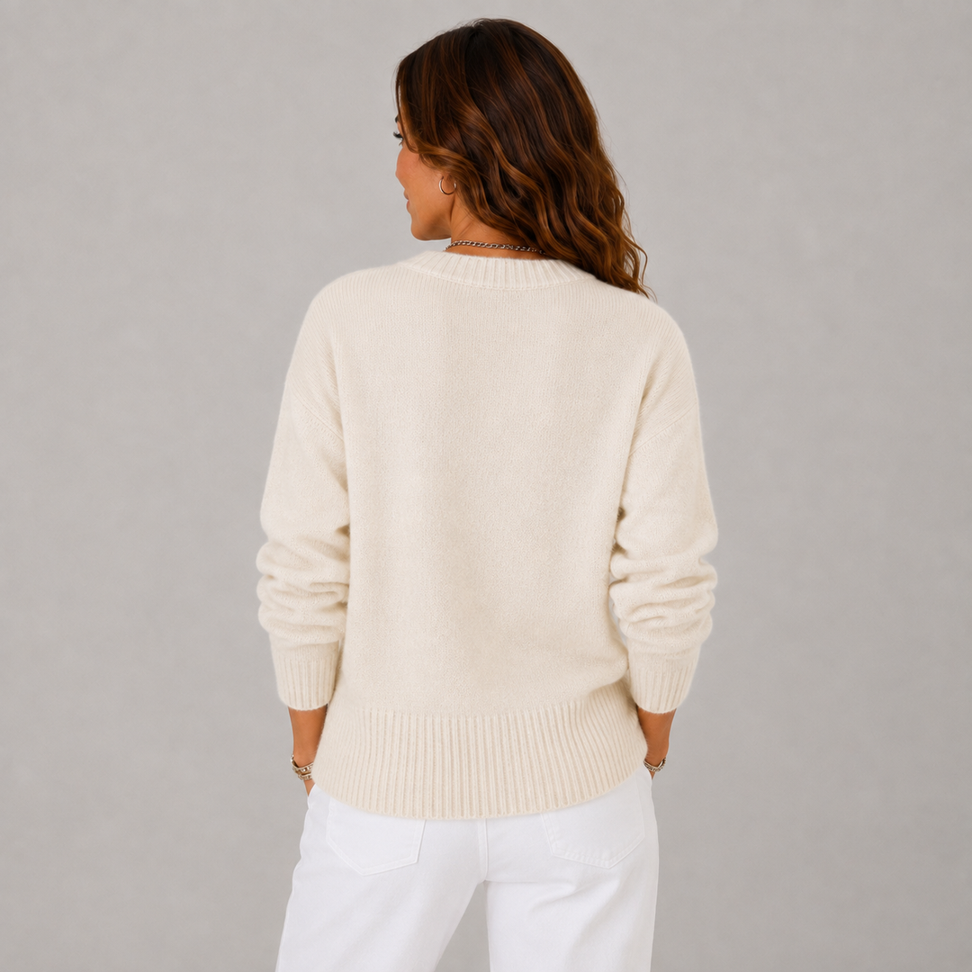 Vicky | Button Detail Crew Neck Cardigan