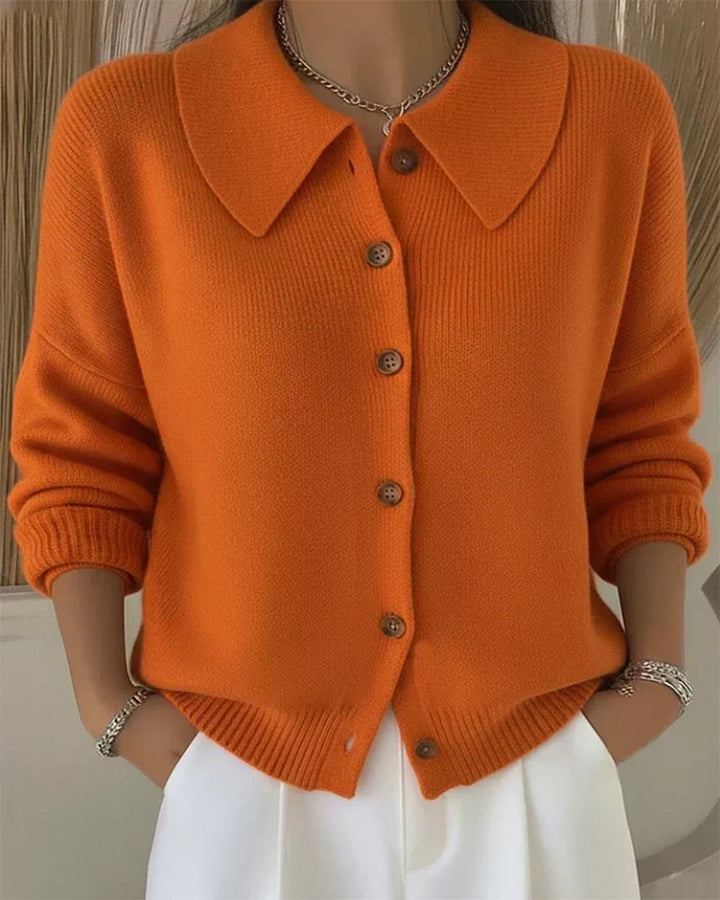 Meli | Button Collar with Versatile Style and Classic Design Cardigan