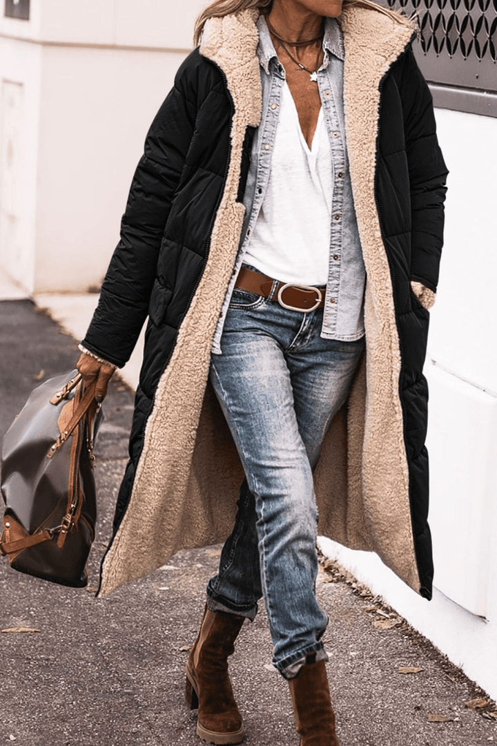 Jenny | Winter Reversible Sherpa Longline Puffer Jacket