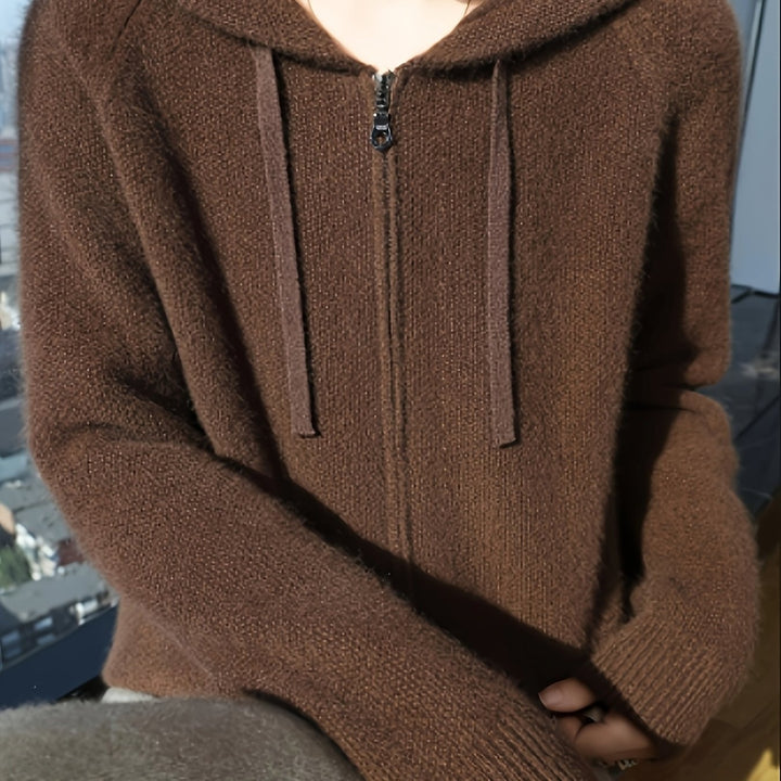 Linda | Ultra-Soft Blend Oversized Hooded Zip-Up Cardigan