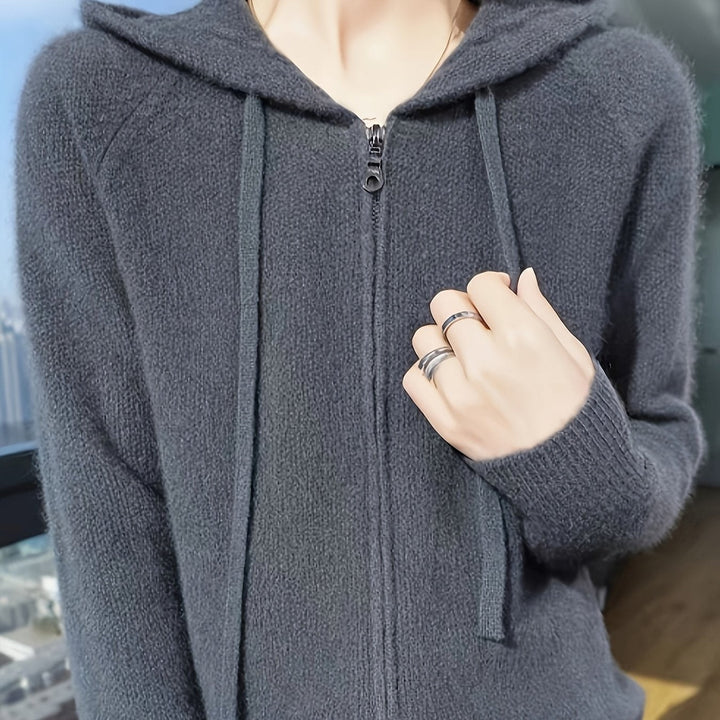 Linda | Ultra-Soft Blend Oversized Hooded Zip-Up Cardigan