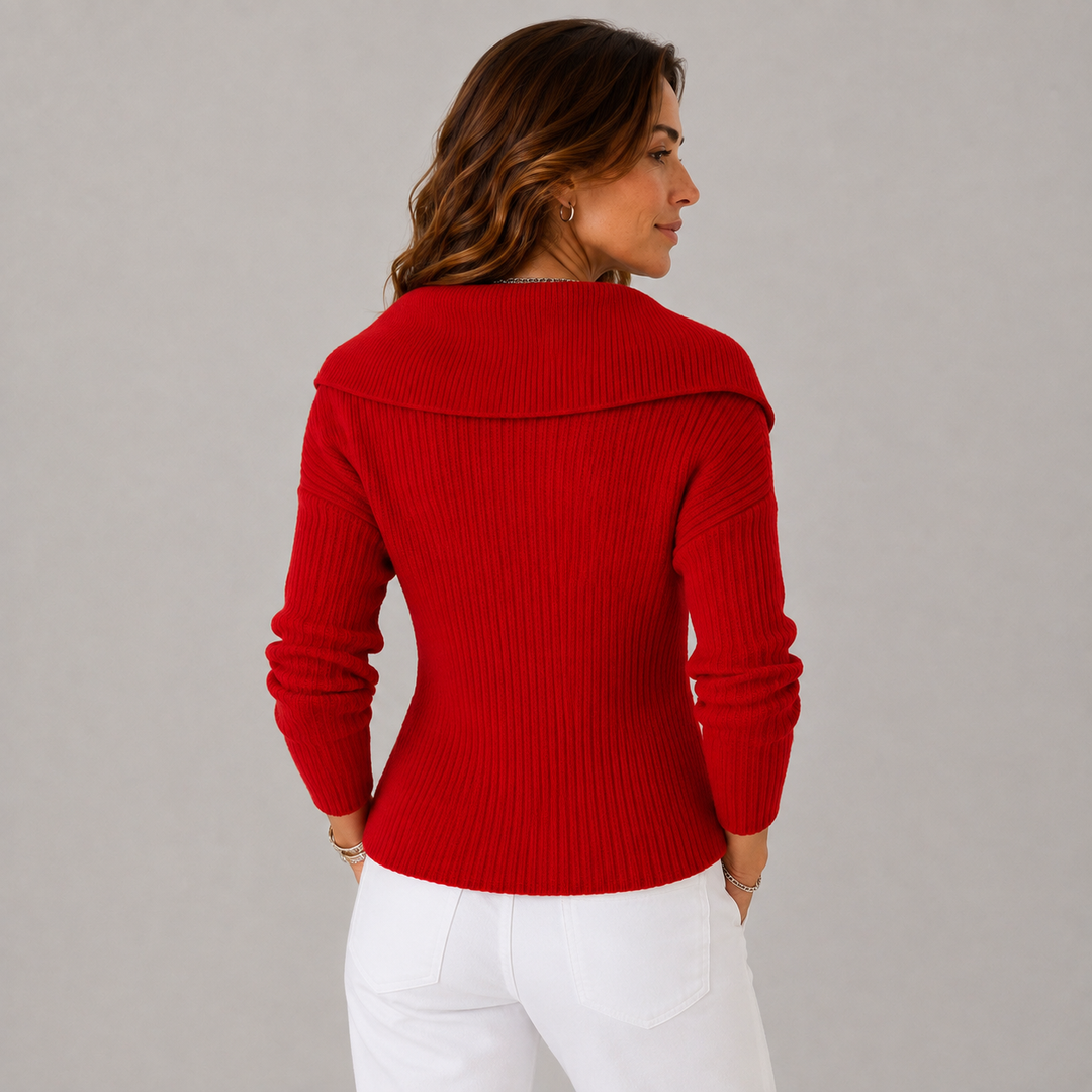 Joana | Off Shoulder Ribbed Knit Cardigan