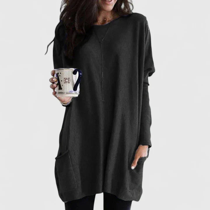 Katherine | Functional Pockets Tunic Length Sweater