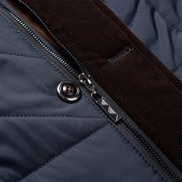 Miguel | Winter Quilted Panel Construction Button Front Closure Jacket
