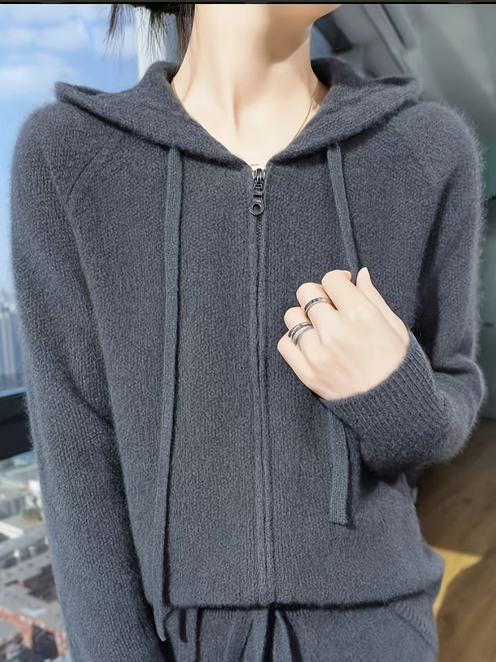 Linda | Ultra-Soft Blend Oversized Hooded Zip-Up Cardigan