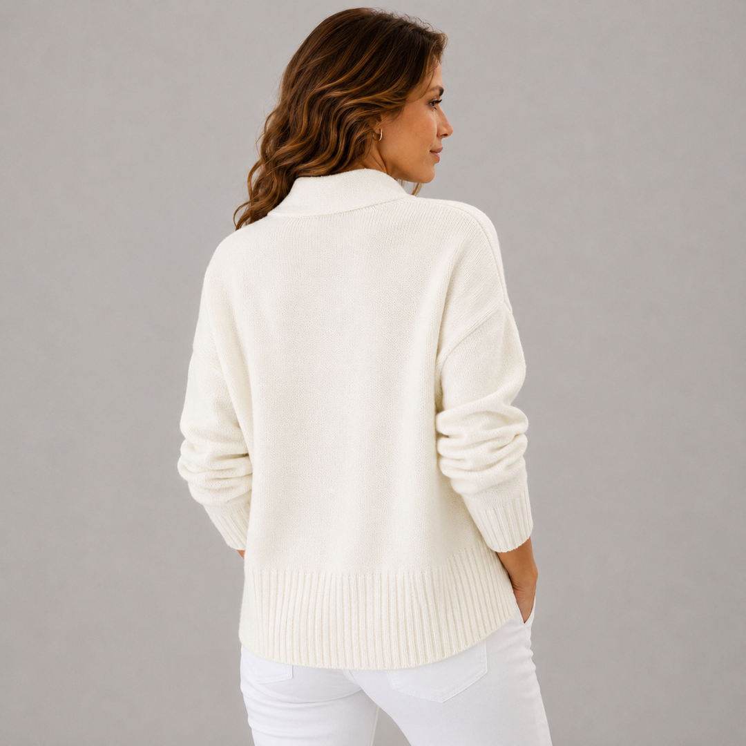 Cindy | Cosy V- Neck Heart Button Knit Cardigan