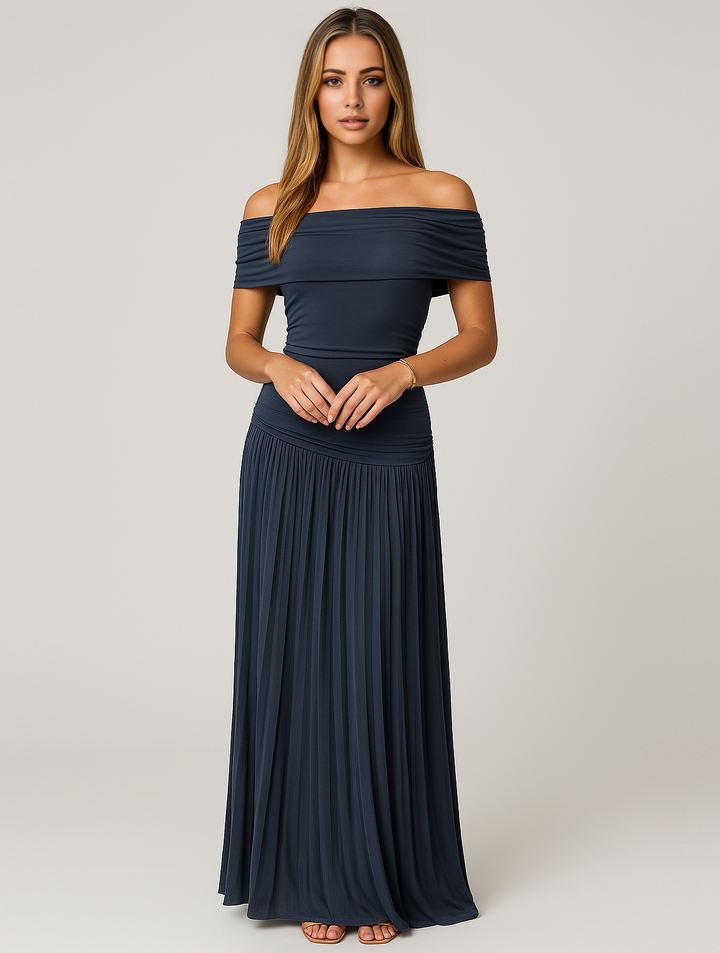 Bella | Wedding Guest Pleated Maxi Dress