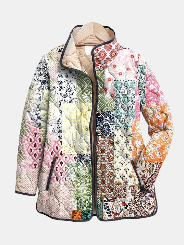 Marigold Bloom | Casual Floral Quilted Jacket