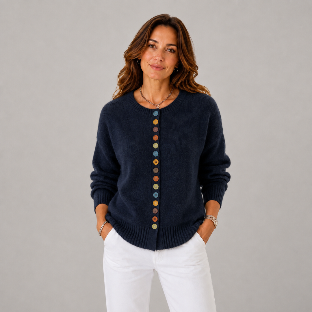 Vicky | Button Detail Crew Neck Cardigan