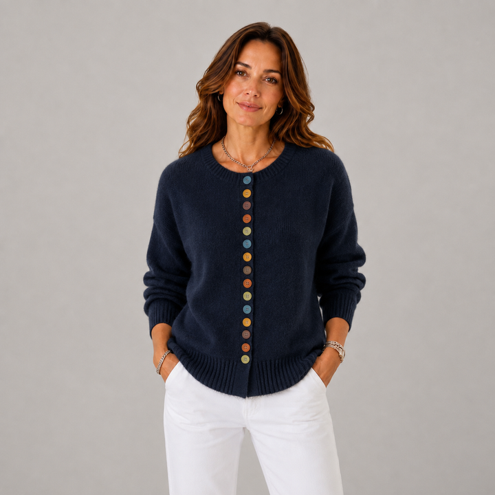 Vicky | Button Detail Crew Neck Cardigan
