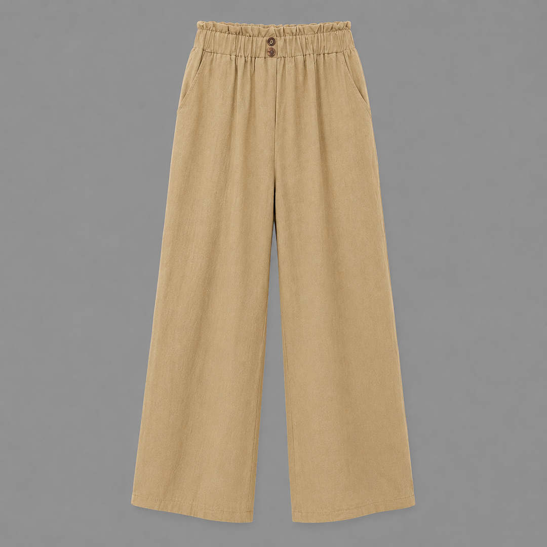 Clara | High-Waist Linen Crop Pants