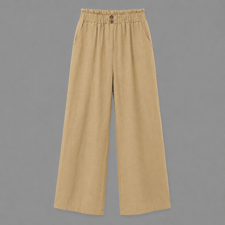 Clara | High-Waist Linen Crop Pants