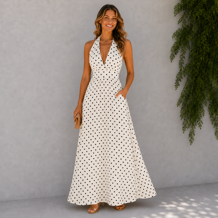 Kelly | Sleeveless Boho Printed V-Neck Maxi Dress