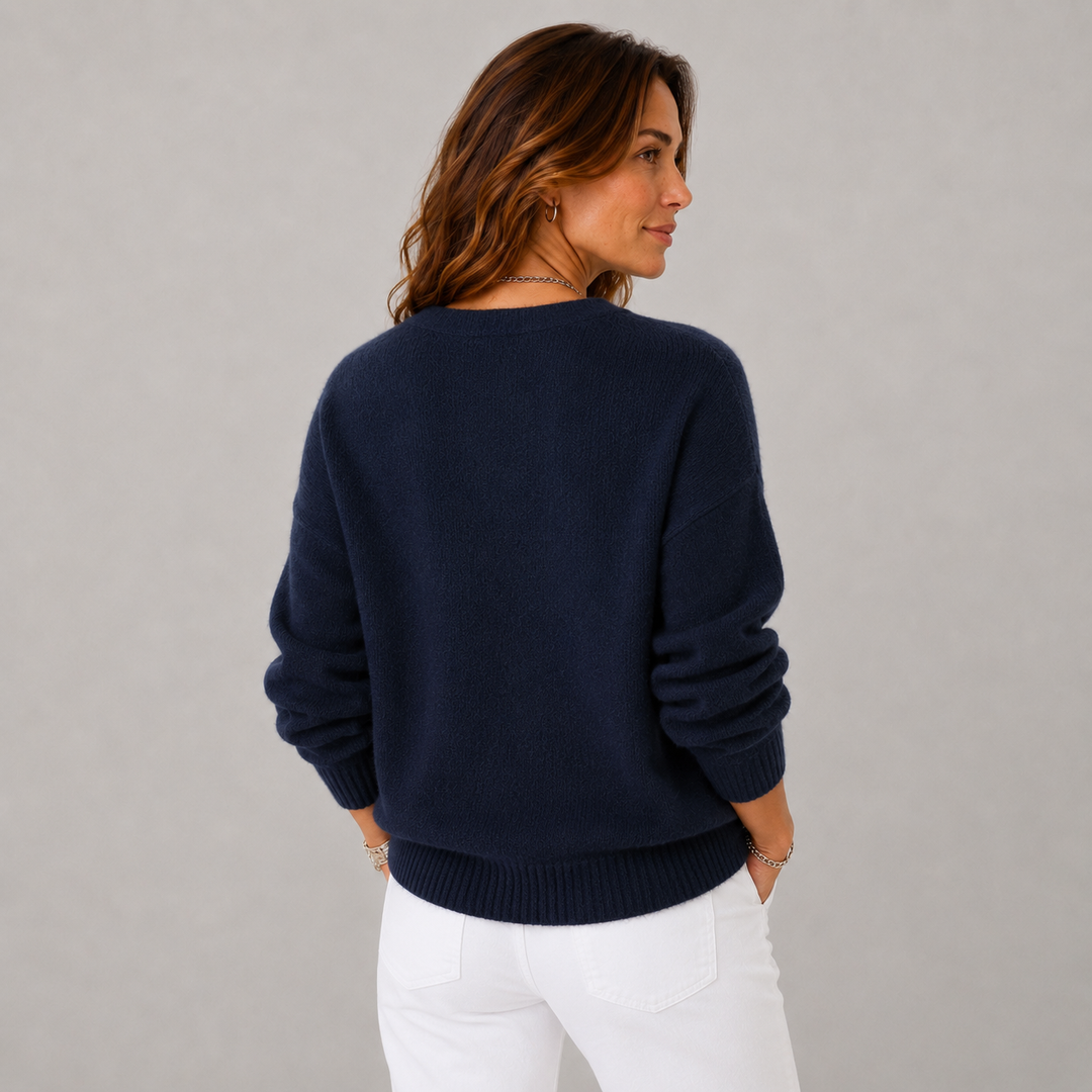 Elsie | V-Neckline Wrap Button-Up Knit Cardigan
