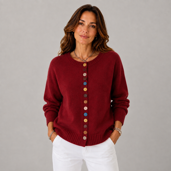 Vicky | Button Detail Crew Neck Cardigan